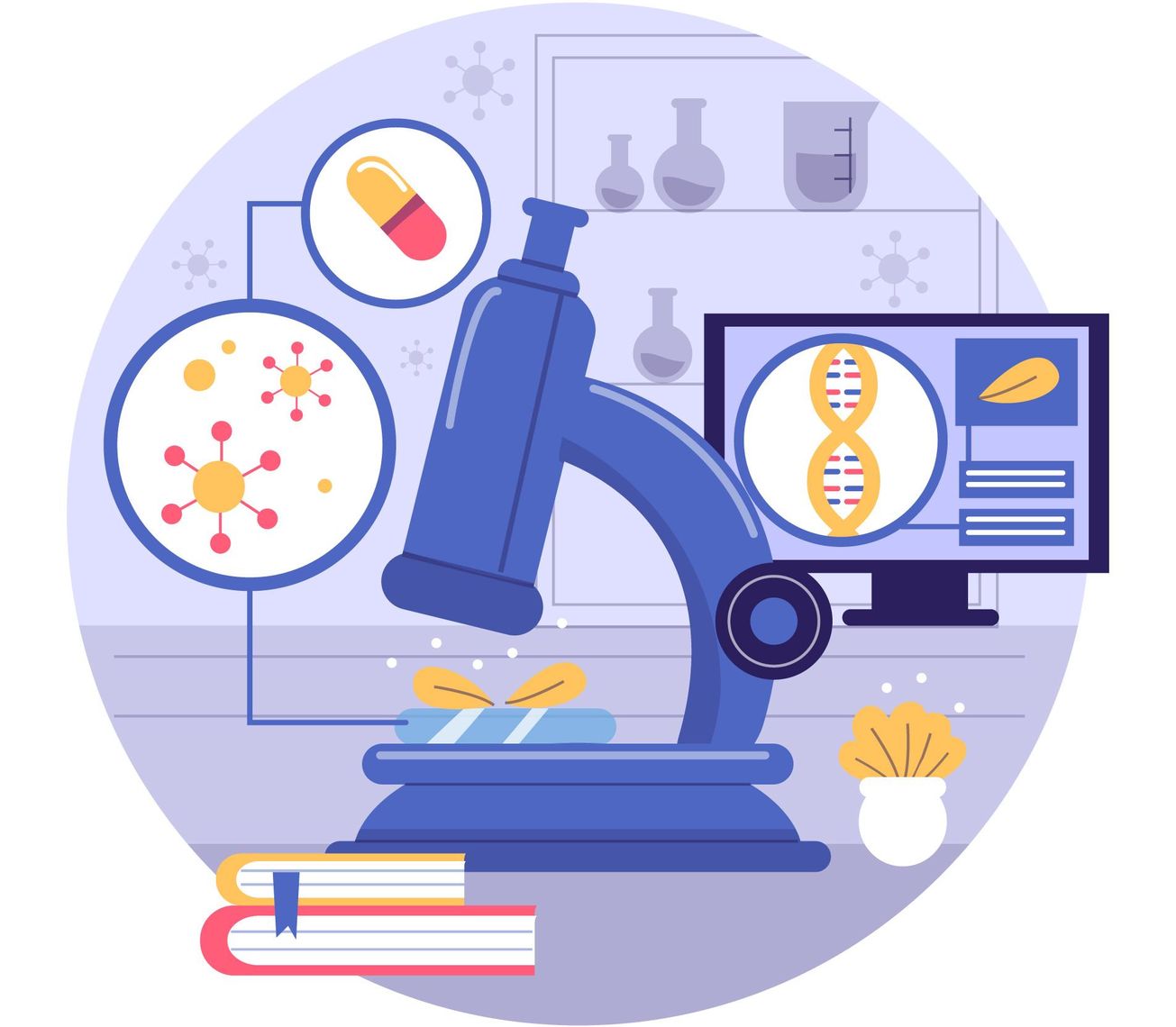 Science-themed illustration