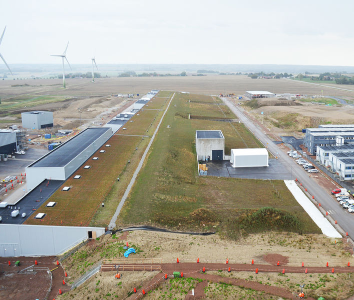 Aerial view, ESS construction site.