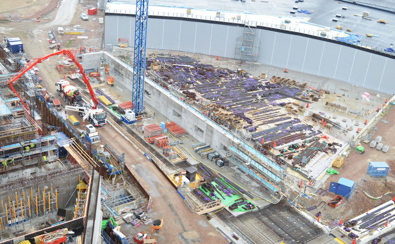 Aerial view, ESS construction site.