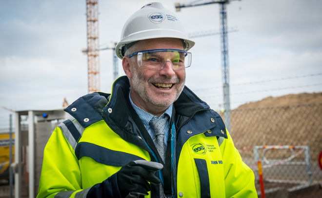 John Womersley on the ESS construction site in 2016