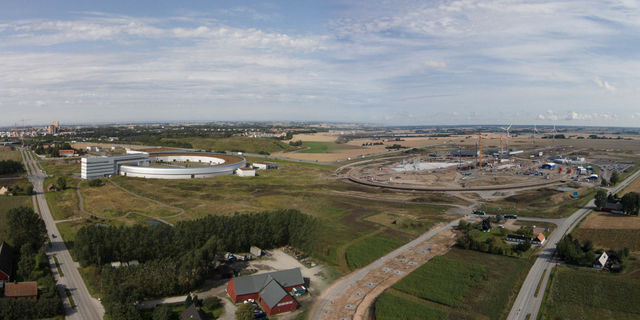ESS construction site and MAX IV aerial image