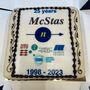 A cake, with McStas and all the partner logos written in the icing